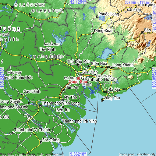 Topographic map of Quận Sáu