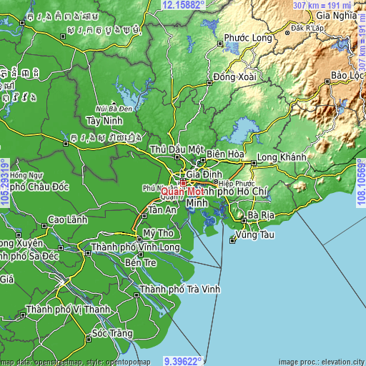 Topographic map of Quận Một