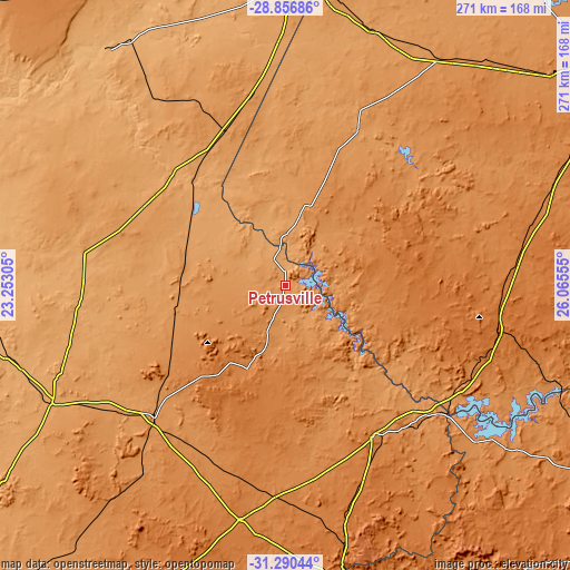 Topographic map of Petrusville