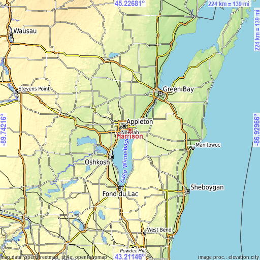 Topographic map of Harrison