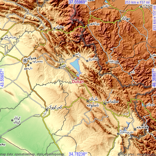 Topographic map of Dukan