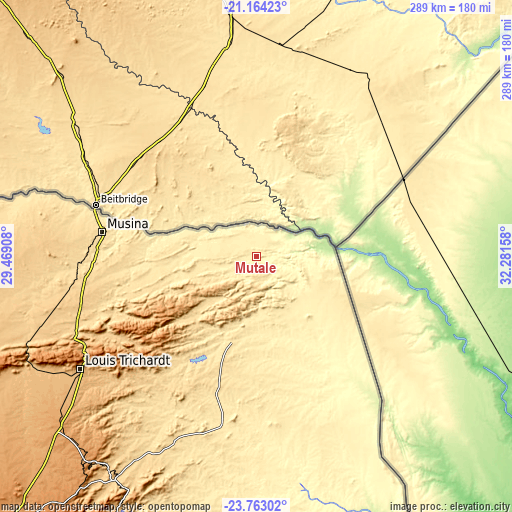 Topographic map of Mutale