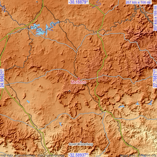 Topographic map of Molteno