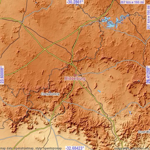 Topographic map of Middelburg