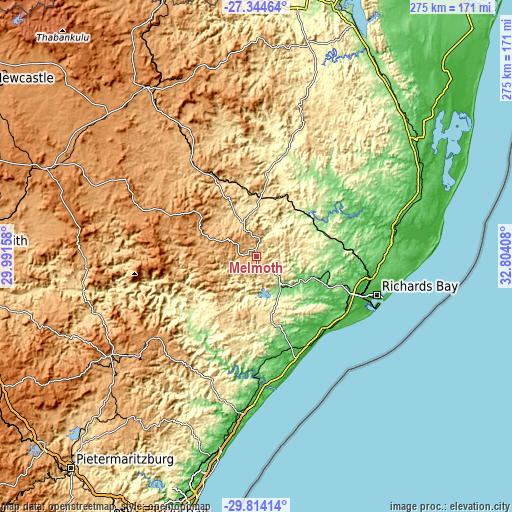 Topographic map of Melmoth