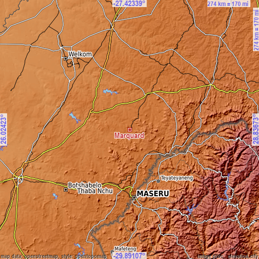 Topographic map of Marquard