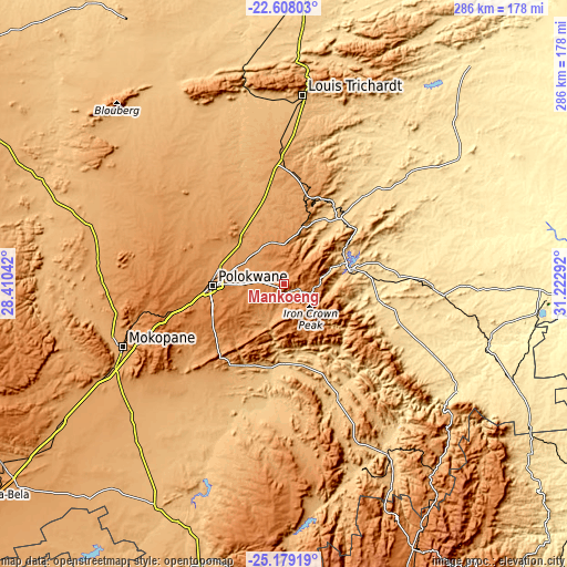Topographic map of Mankoeng