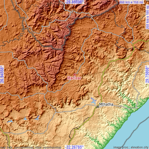 Topographic map of Maclear