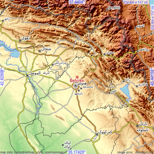 Topographic map of Beḧirke