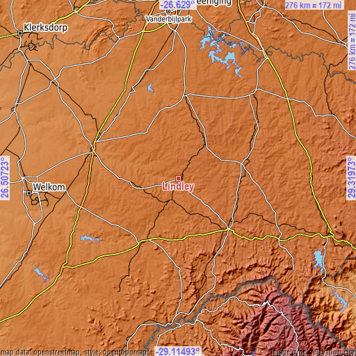 Topographic map of Lindley
