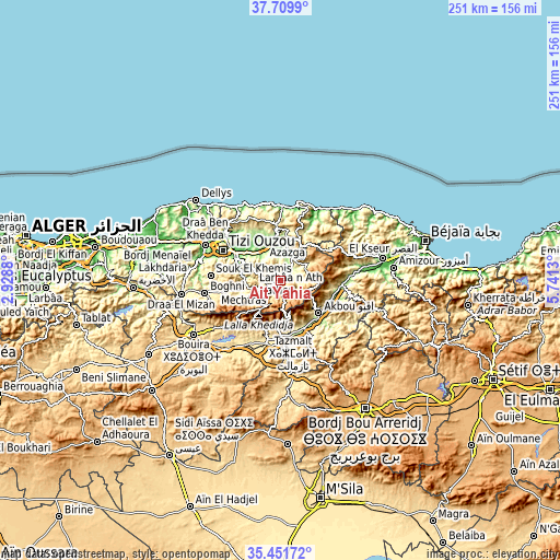 Topographic map of Ait Yahia