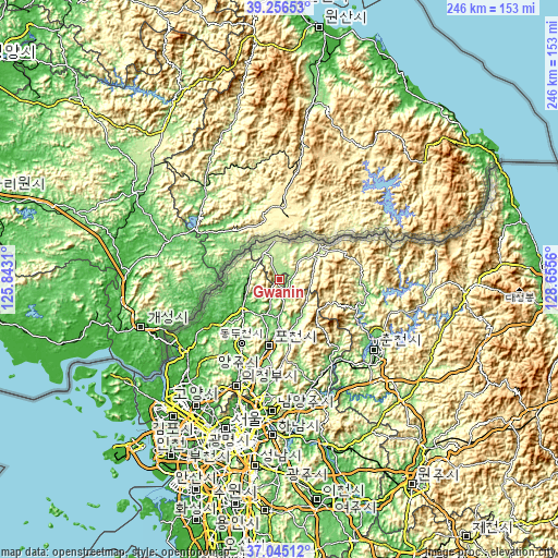 Topographic map of Gwanin