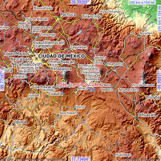 Topographic map of San Francisco Cuapa