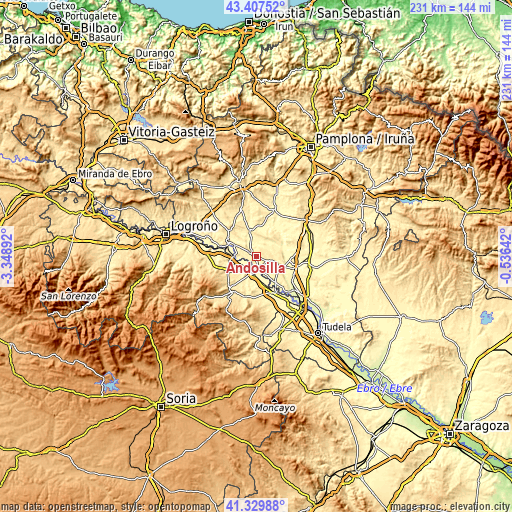 Topographic map of Andosilla