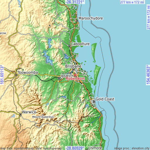 Topographic map of Robertson