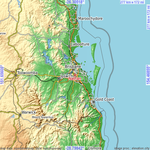 Topographic map of Nathan