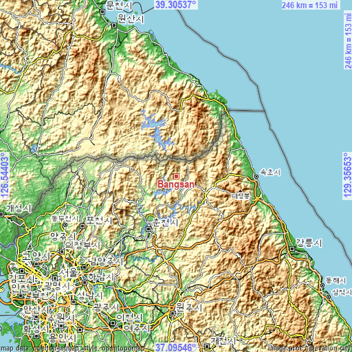 Topographic map of Bangsan