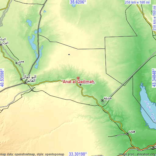 Topographic map of ‘Anat al Qadīmah