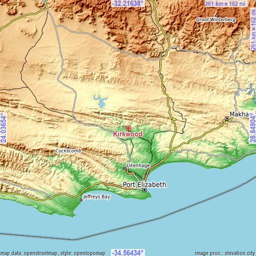 Topographic map of Kirkwood