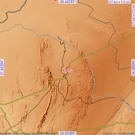 Topographic map of Kathu