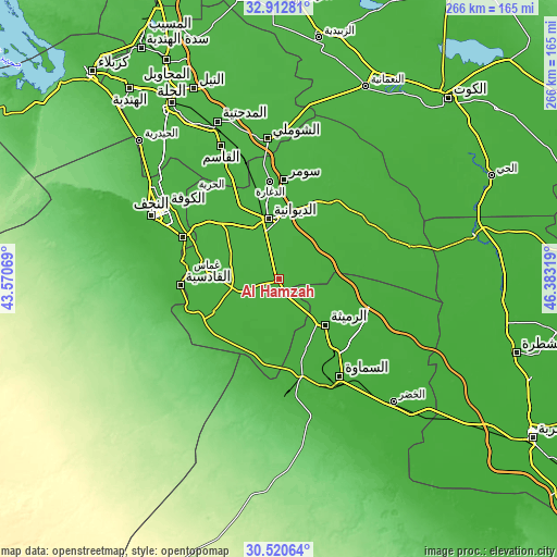 Topographic map of Al Ḩamzah
