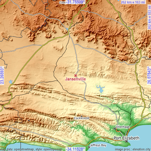 Topographic map of Jansenville
