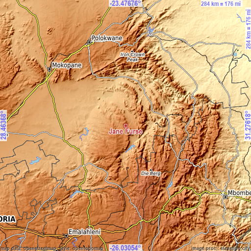 Topographic map of Jane Furse
