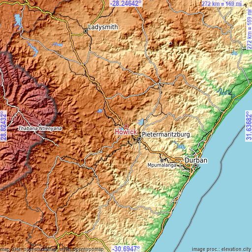 Topographic map of Howick