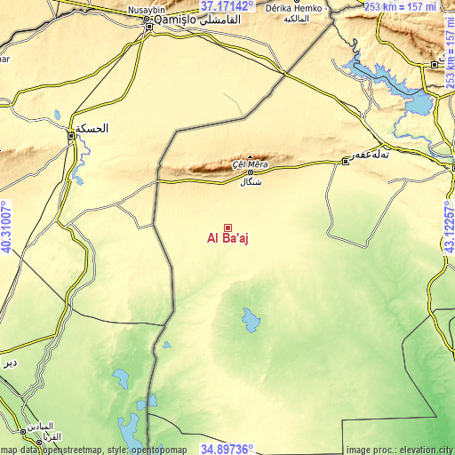 Topographic map of Al Ba‘āj