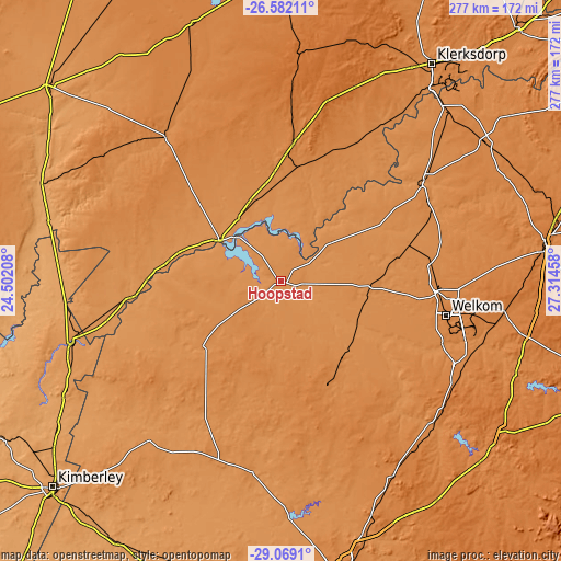 Topographic map of Hoopstad