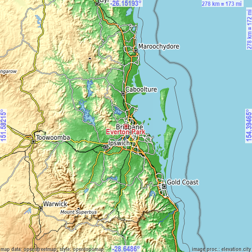 Topographic map of Everton Park