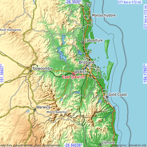 Topographic map of East Ipswich