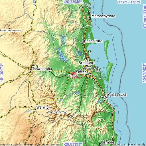 Topographic map of Tivoli