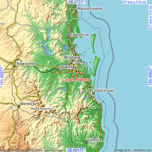 Topographic map of Logan Reserve