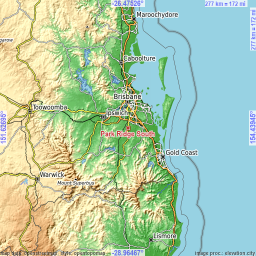 Topographic map of Park Ridge South