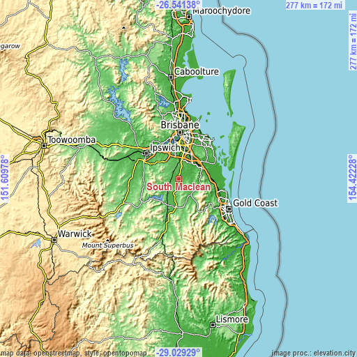 Topographic map of South Maclean