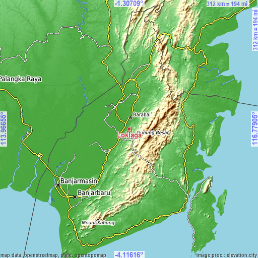 Topographic map of Loklaga