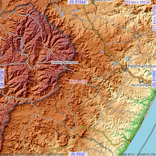 Topographic map of Himeville