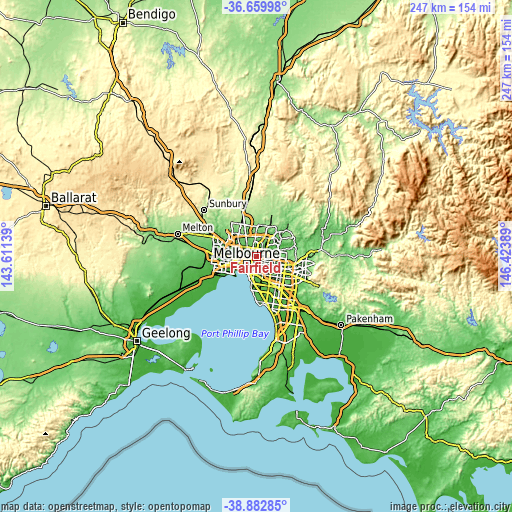 Topographic map of Fairfield