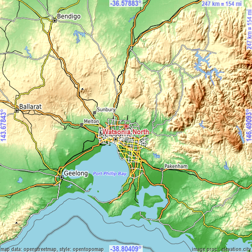Topographic map of Watsonia North