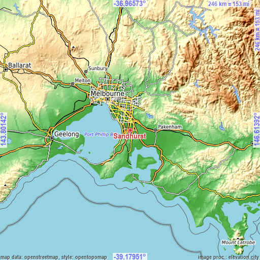 Topographic map of Sandhurst