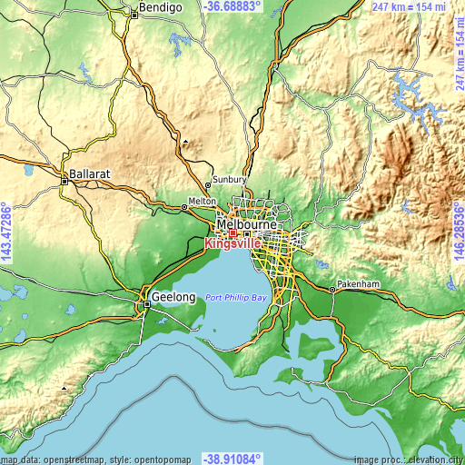 Topographic map of Kingsville