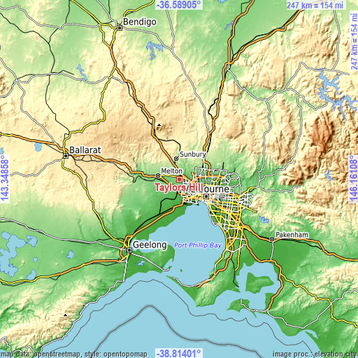 Topographic map of Taylors Hill
