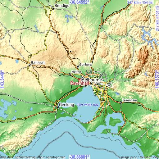 Topographic map of Ravenhall