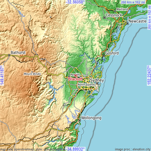 Topographic map of Blackett