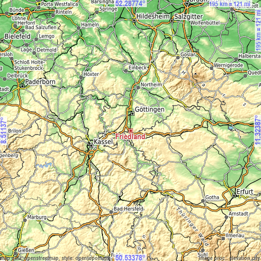 Topographic map of Friedland