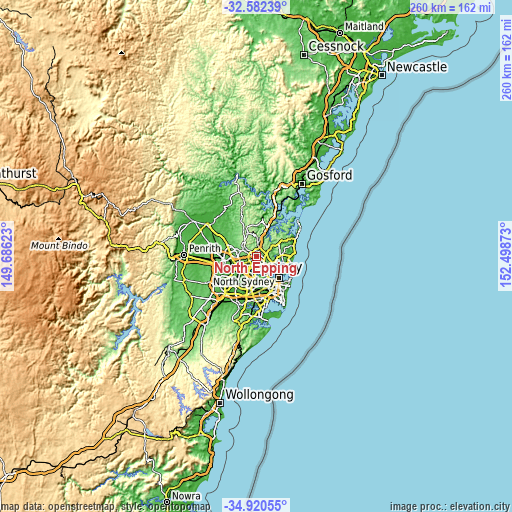 Topographic map of North Epping