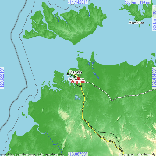 Topographic map of Virginia