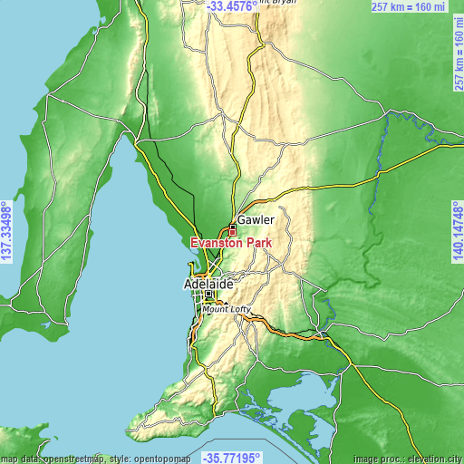 Topographic map of Evanston Park