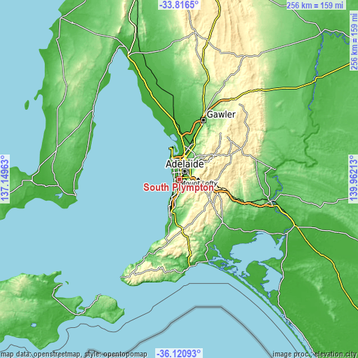 Topographic map of South Plympton